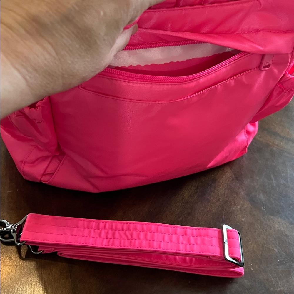 Lug Magenta Canter Quilted Backpack, crossbody and tote. - Picture 5 of 9